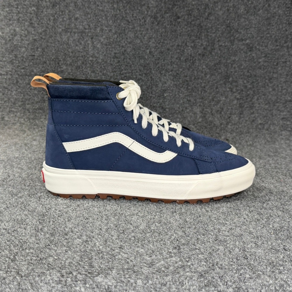 Vans SK8-Hi MTE 1 Shoes Mens 9 Blue Nubuck Leather High Lace Retro Skate Sneaker